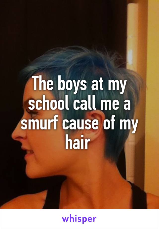 The boys at my school call me a smurf cause of my hair 