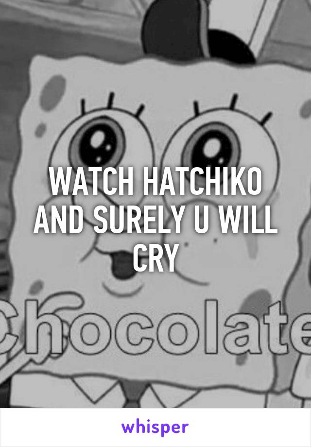 WATCH HATCHIKO AND SURELY U WILL CRY