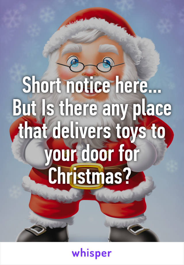 Short notice here... But Is there any place that delivers toys to your door for Christmas? 
