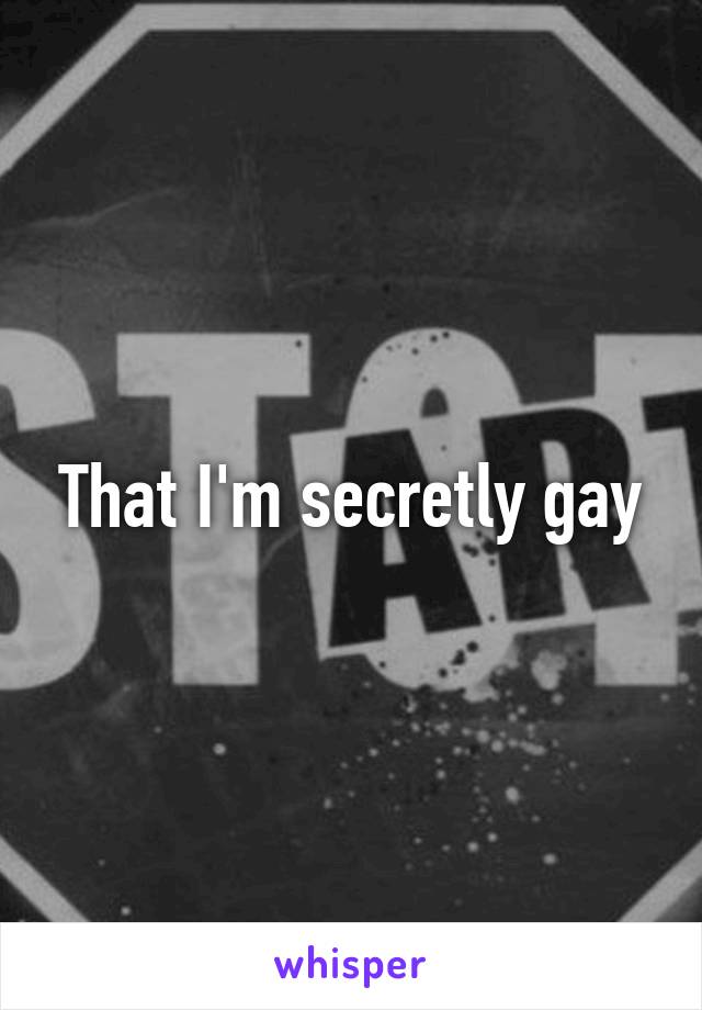 That I'm secretly gay