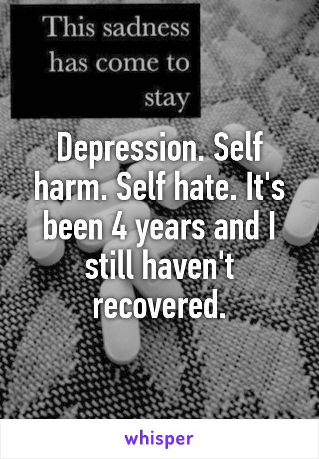 Depression. Self harm. Self hate. It's been 4 years and I still haven't recovered.