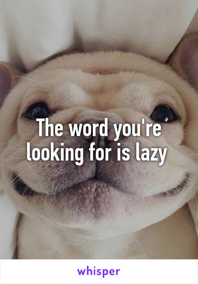 The word you're looking for is lazy 