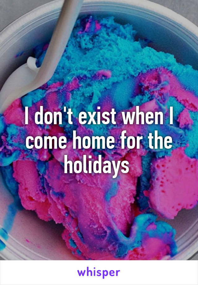I don't exist when I come home for the holidays 