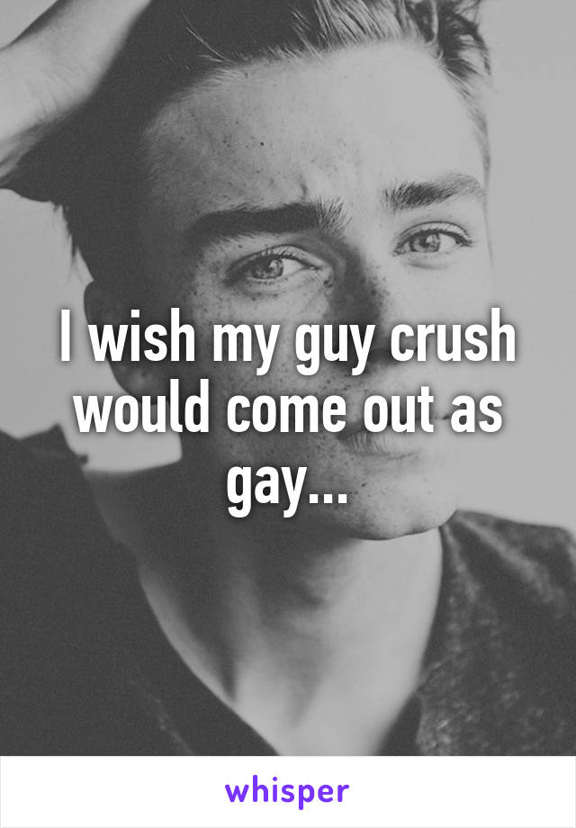 I wish my guy crush would come out as gay...