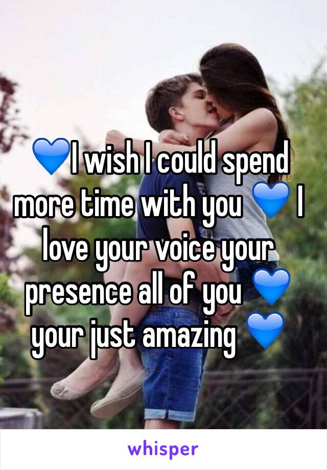 💙I wish I could spend more time with you 💙 I love your voice your presence all of you 💙 your just amazing 💙