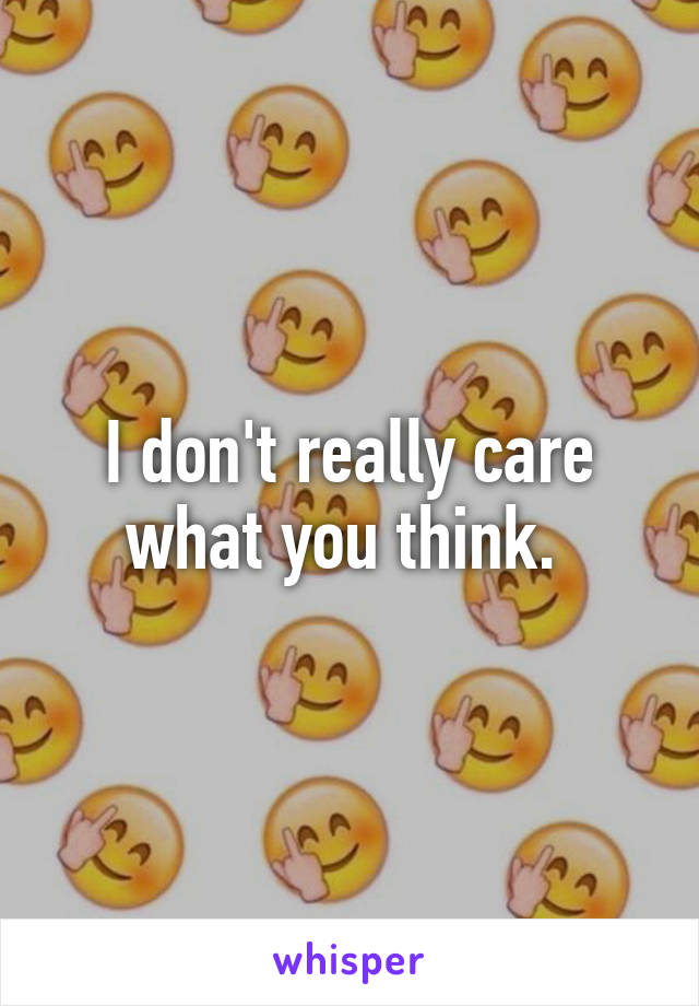 I don't really care what you think. 