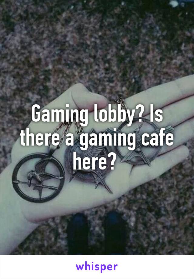 Gaming lobby? Is there a gaming cafe here? 