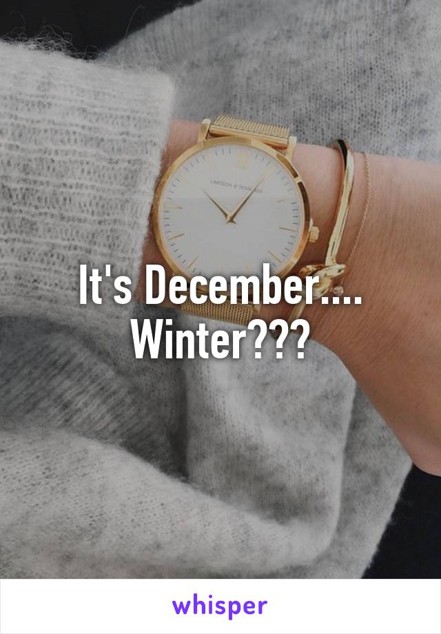 It's December.... Winter???