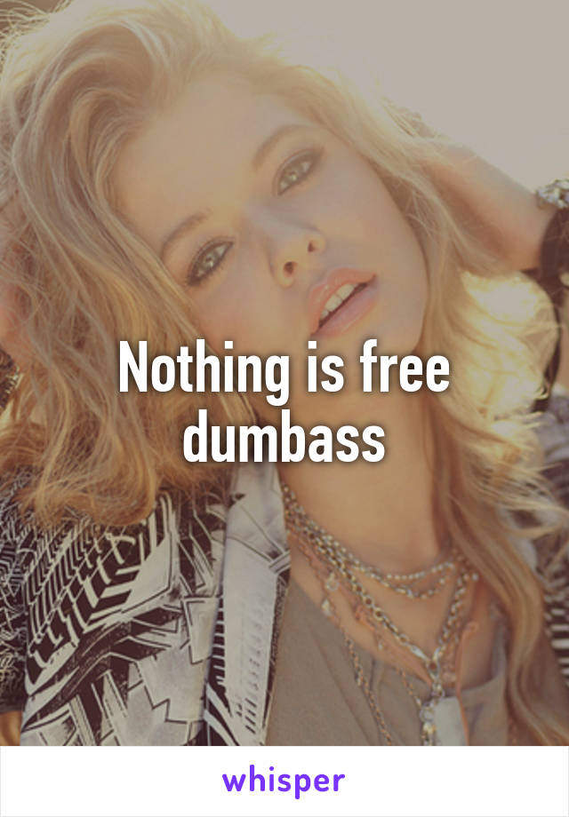 Nothing is free dumbass