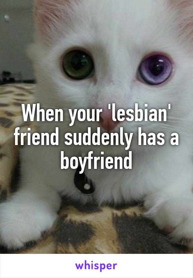 When your 'lesbian' friend suddenly has a boyfriend