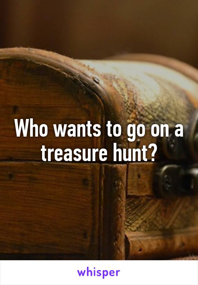 Who wants to go on a treasure hunt?