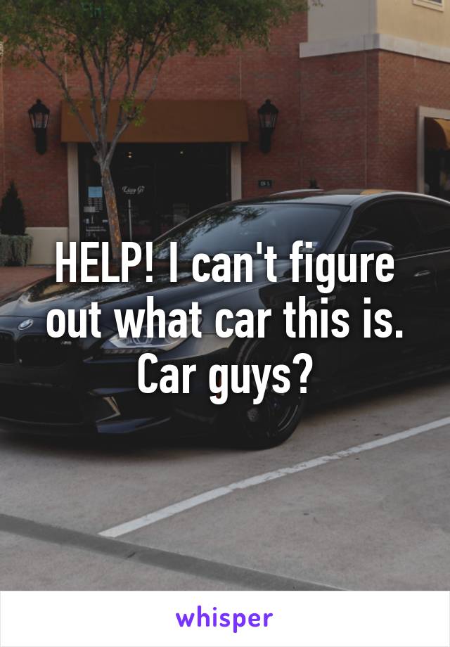 HELP! I can't figure out what car this is. Car guys?