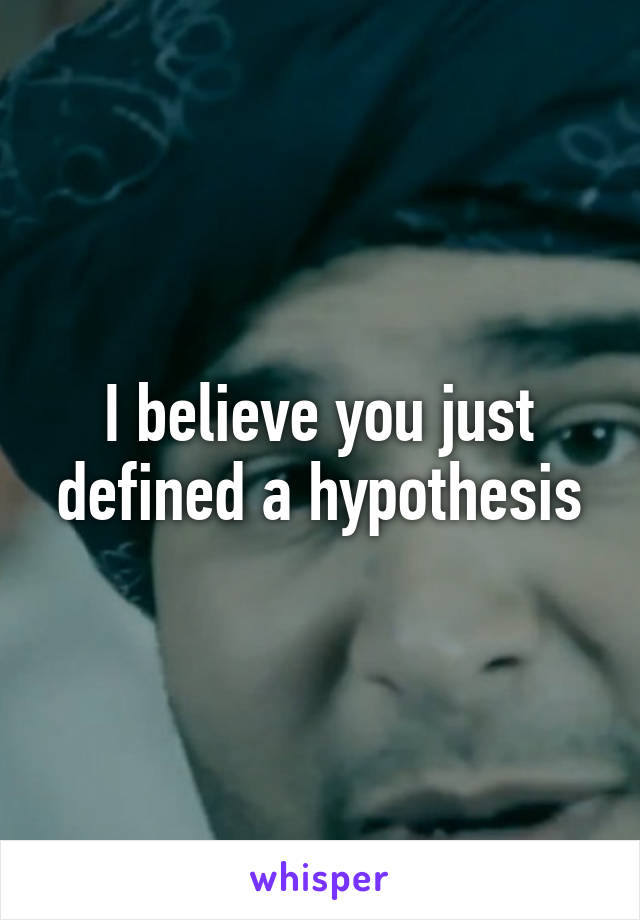 I believe you just defined a hypothesis