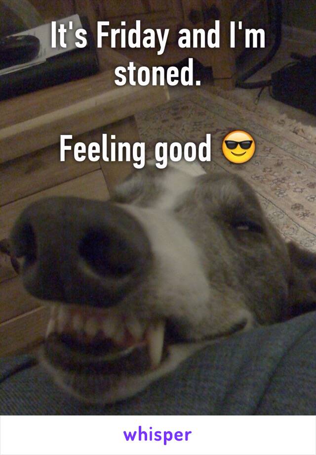 It's Friday and I'm stoned. 

Feeling good 😎