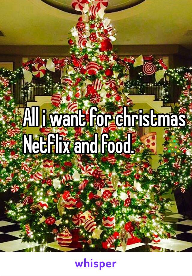 All i want for christmas 
Netflix and food.🍕🎄