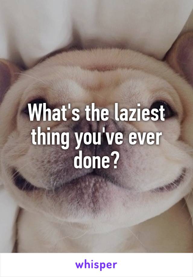 What's the laziest thing you've ever done?