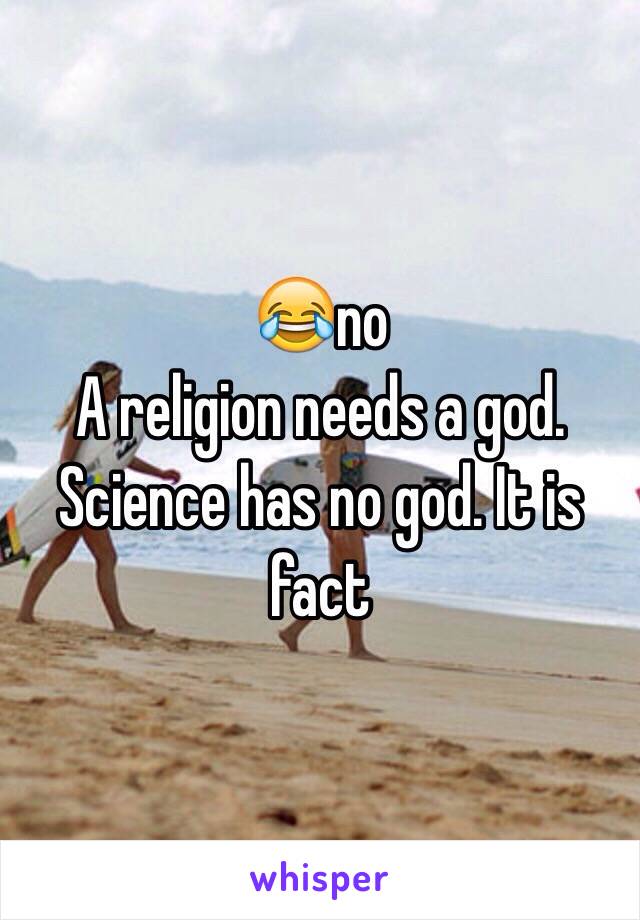 😂no
A religion needs a god. Science has no god. It is fact 