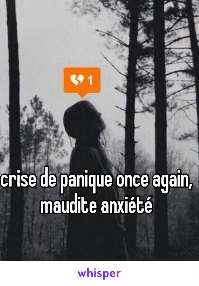 crise de panique once again, maudite anxiété