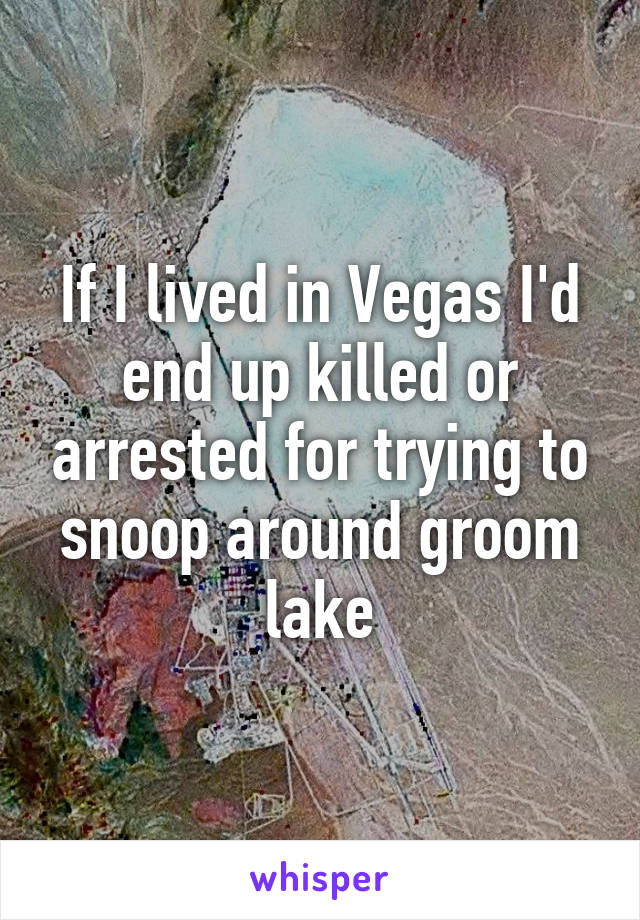 If I lived in Vegas I'd end up killed or arrested for trying to snoop around groom lake