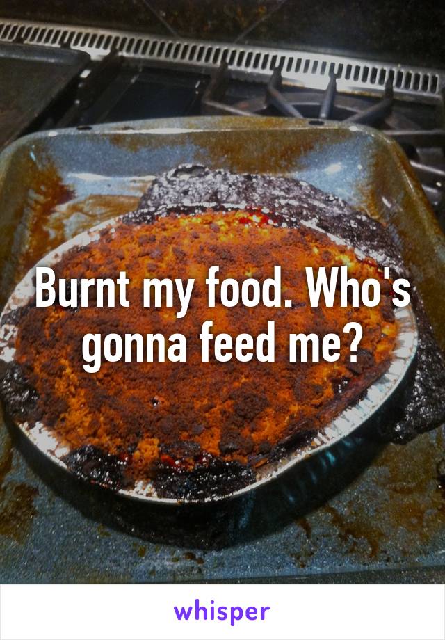 Burnt my food. Who's gonna feed me?