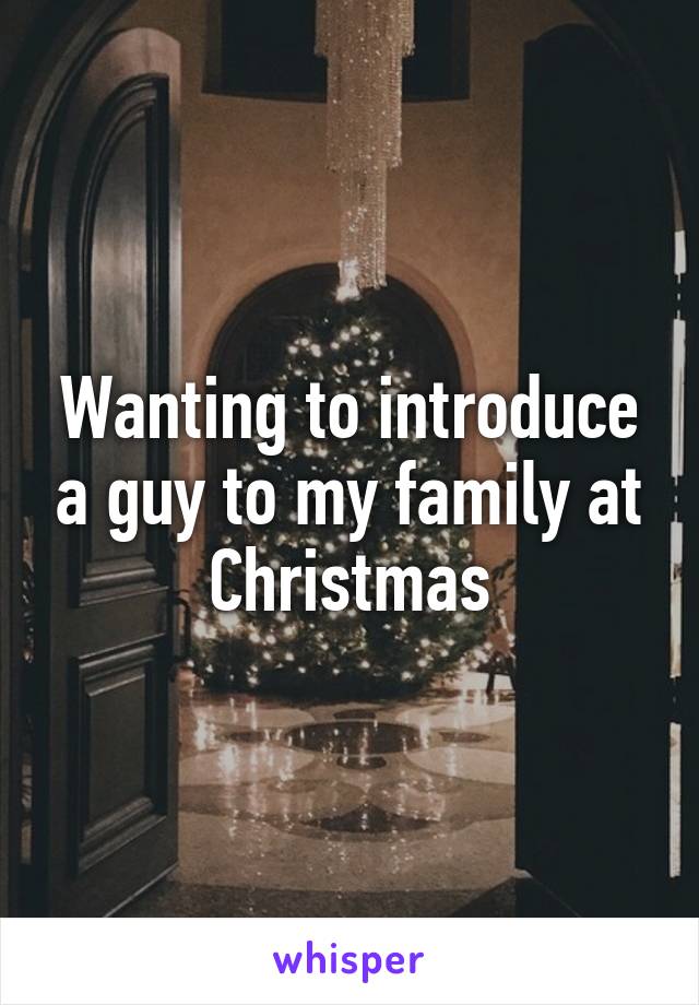 Wanting to introduce a guy to my family at Christmas