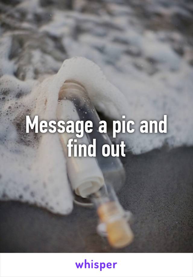 Message a pic and find out