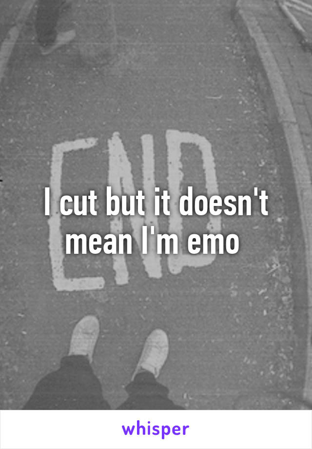 I cut but it doesn't mean I'm emo 