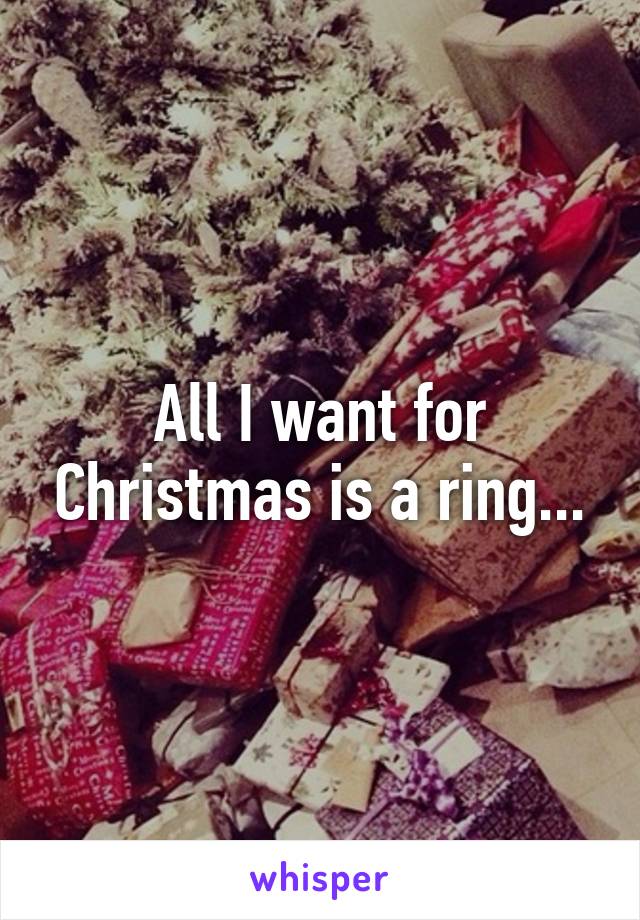 All I want for Christmas is a ring...