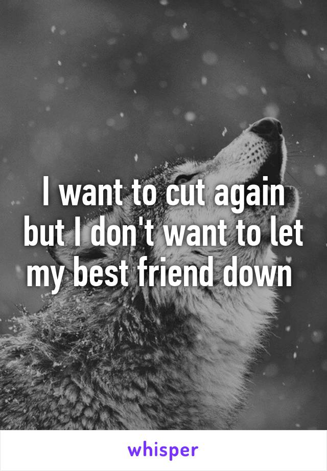 I want to cut again but I don't want to let my best friend down 