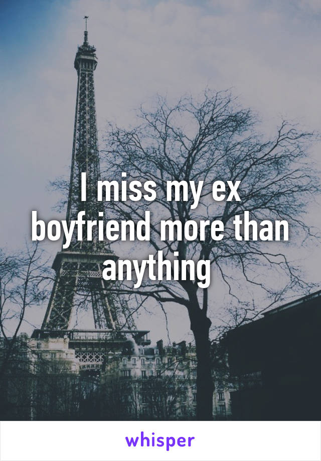 I miss my ex boyfriend more than anything 