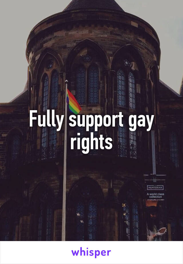 Fully support gay rights