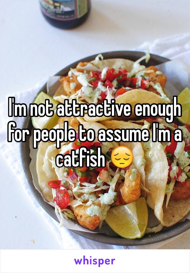 I'm not attractive enough for people to assume I'm a catfish 😔