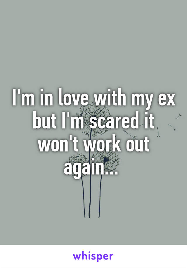 I'm in love with my ex but I'm scared it won't work out again... 