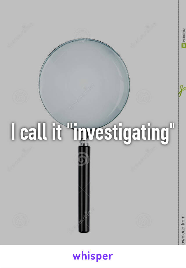 I call it "investigating"