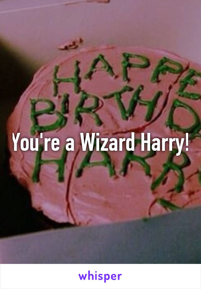 You're a Wizard Harry!