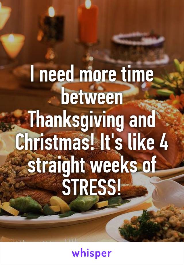 I need more time between Thanksgiving and Christmas! It's like 4 straight weeks of STRESS!