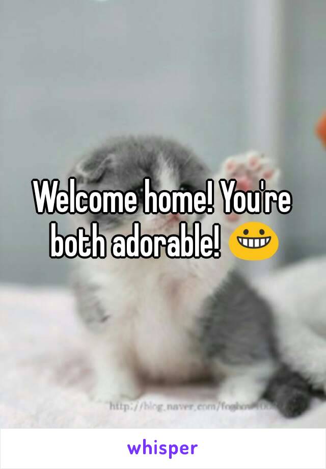 Welcome home! You're both adorable! 😀