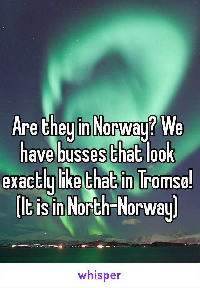 Are they in Norway? We have busses that look exactly like that in Tromsø! (It is in North-Norway)