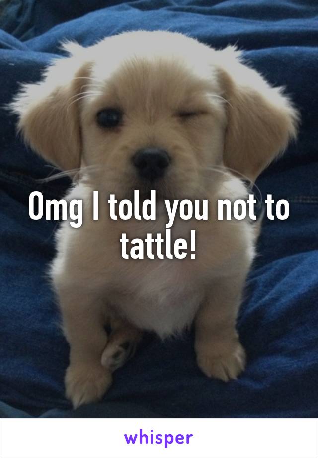 Omg I told you not to tattle!