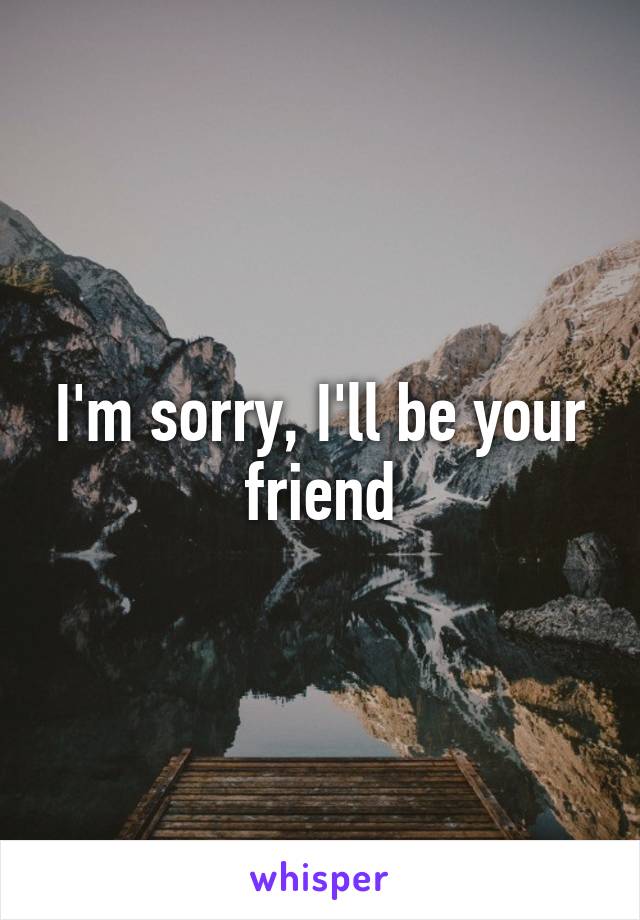 I'm sorry, I'll be your friend