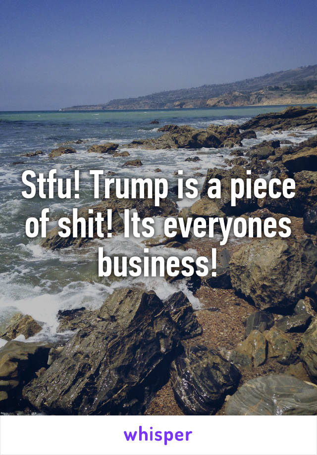 Stfu! Trump is a piece of shit! Its everyones business!