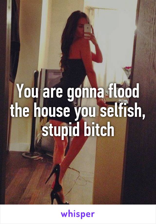 You are gonna flood the house you selfish, stupid bitch