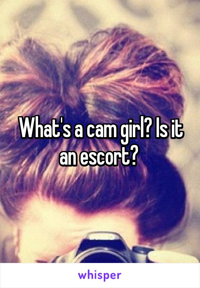 What's a cam girl? Is it an escort? 