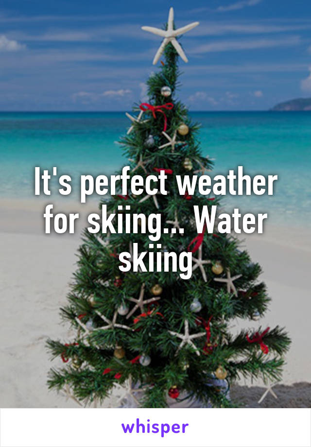 It's perfect weather for skiing... Water skiing