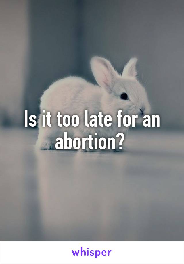 Is it too late for an abortion? 
