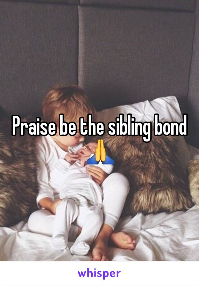 Praise be the sibling bond 🙏