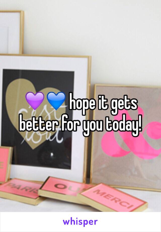 💜💙 hope it gets better for you today!