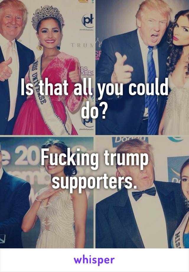 Is that all you could do?

Fucking trump supporters.