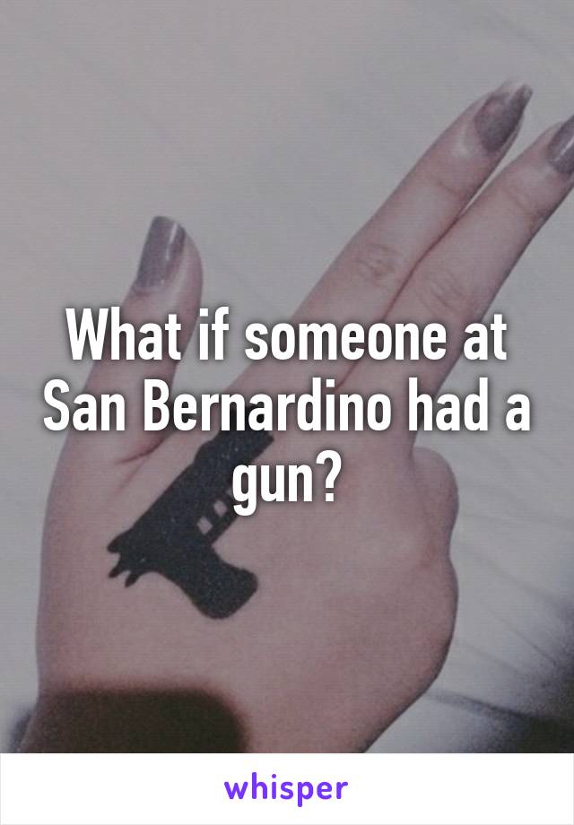 What if someone at San Bernardino had a gun?