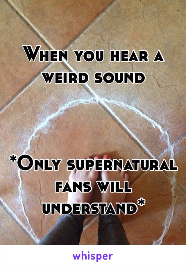 When you hear a weird sound



*Only supernatural fans will understand*
